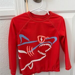 GAP Red Kids Shark Rashguard Swim Top